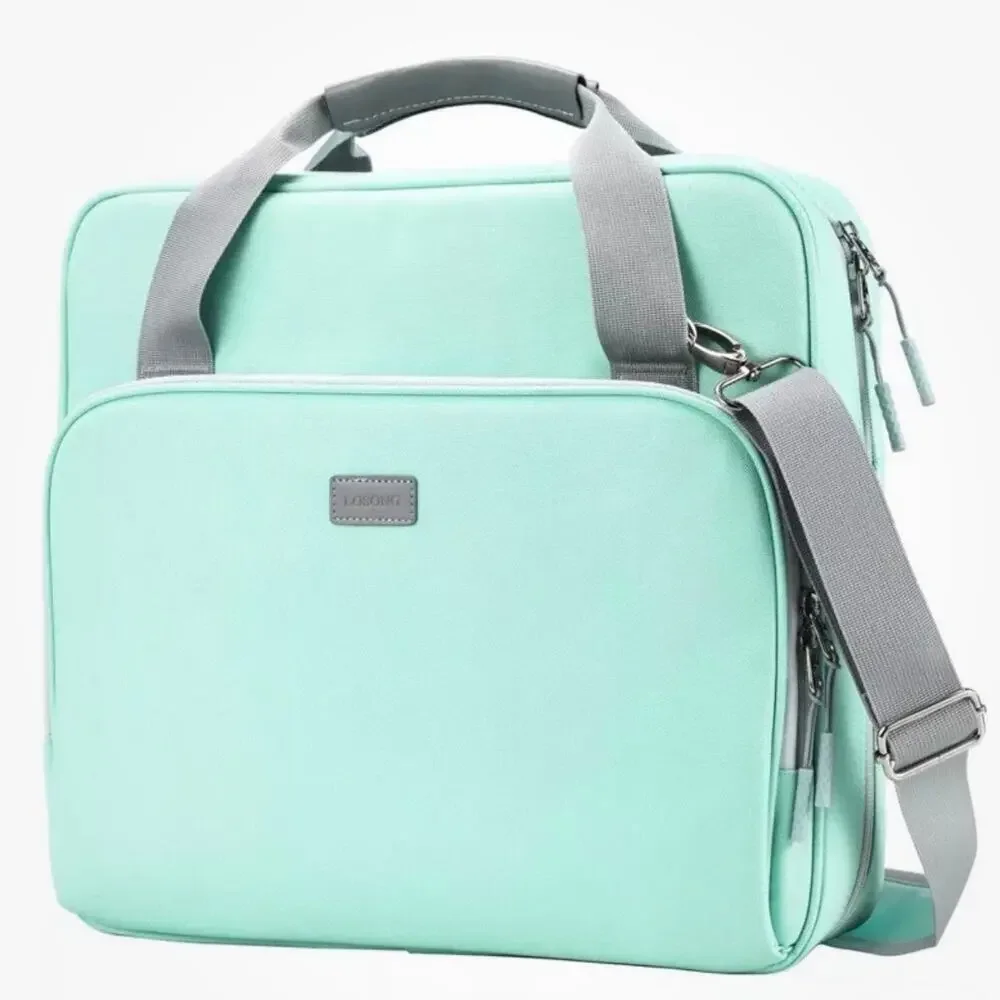 Losong 3 Ring Zipper Binder 2 Inch 500 Sheets Capacity Long Strap Mint Green